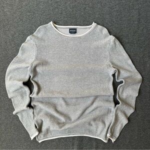 British Khaki Light Gray Crewneck Sweater